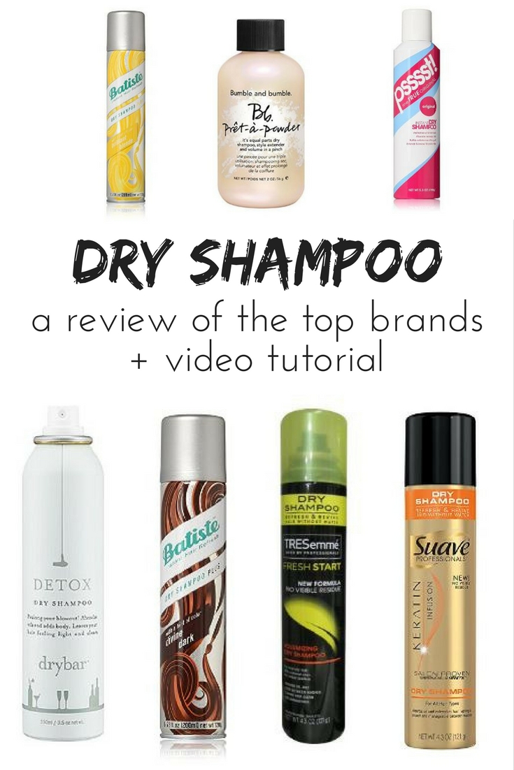 A review of the best dry shampoo brands and a dry shampoo tutorial video.