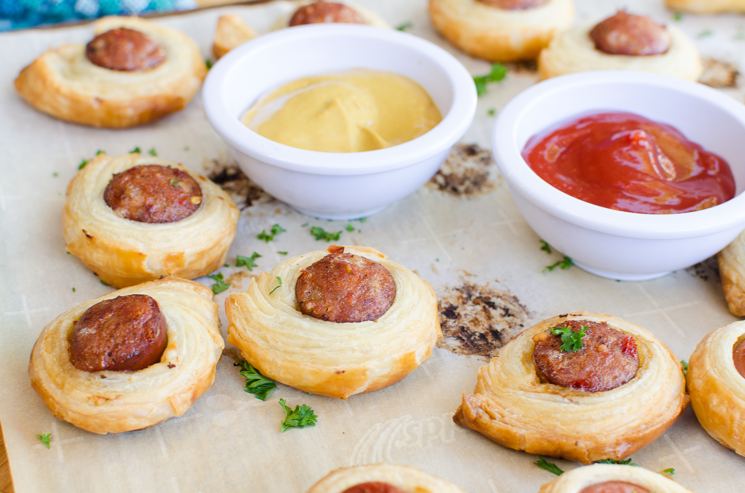 BiteSized Puff Pastry Pigs in a Blanket allmomdoes