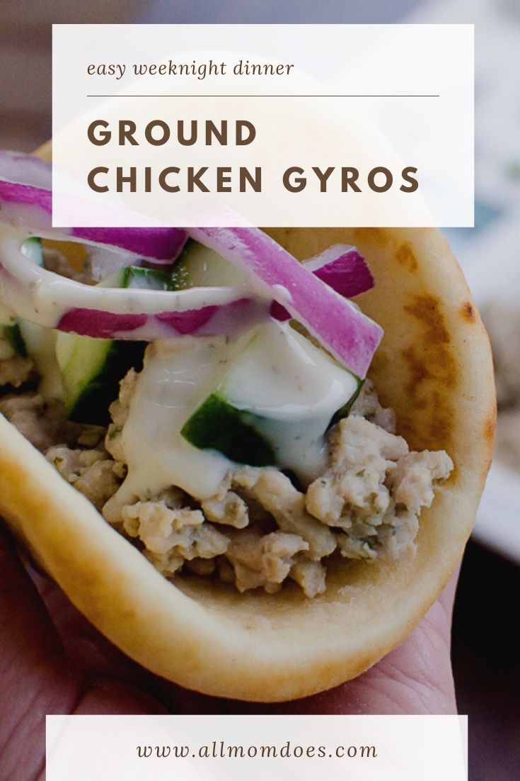 Easy Weeknight Dinner Ground Chicken Gyros AllMomDoes