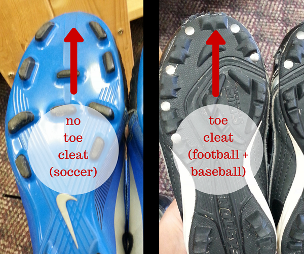 soccer cleats vs football